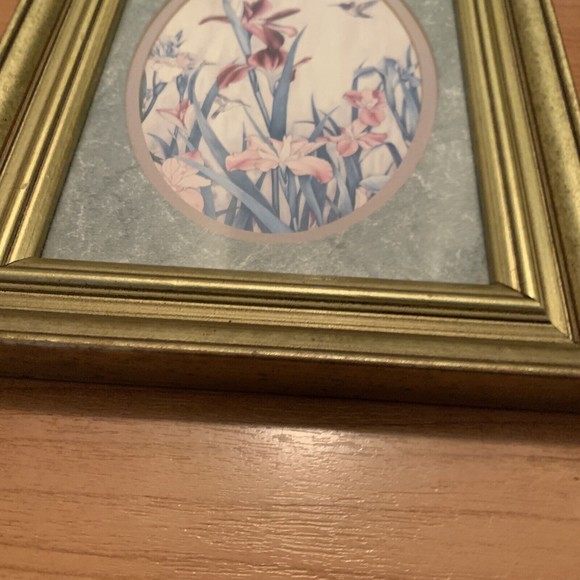 2 Pc Vintage Carmel Foret Framed Floral Print Picture Frame Art - Picture 4 of 12